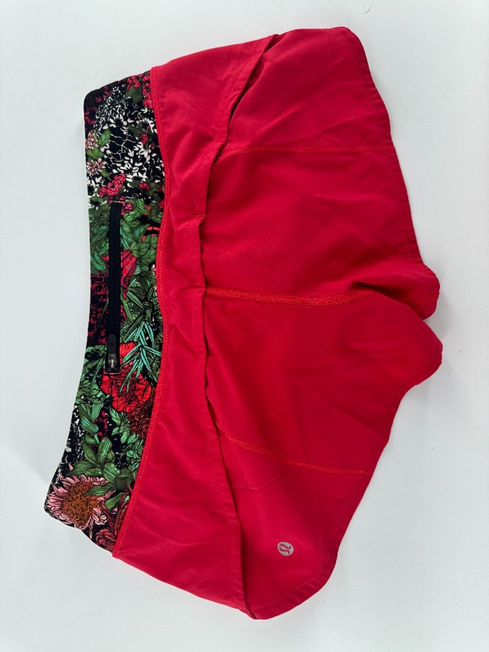 lululemon athletica Red Women's Athletic Shorts with Floral Waistband